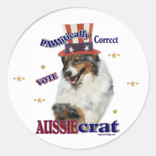 Sticker Rond Cadeaux de berger australiens