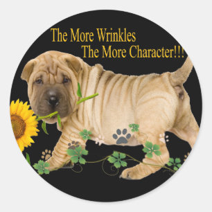 Sticker Rond Cadeaux de caractère de Shar-Pei de Chinois