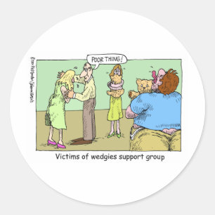 Sticker Rond Cadeaux de caricature du groupe de soutien Wedgie 