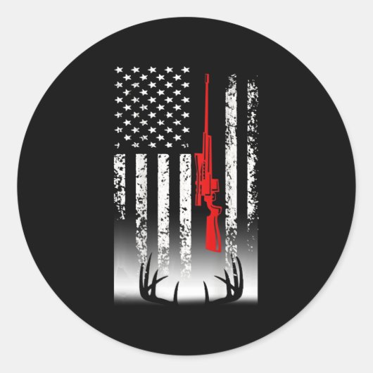 Sticker Rond Cadeaux de chasse aux cerfs (Devant)