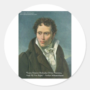 Sticker Rond Cadeaux de citation "Nations Ridicule" d'Arthur Sc