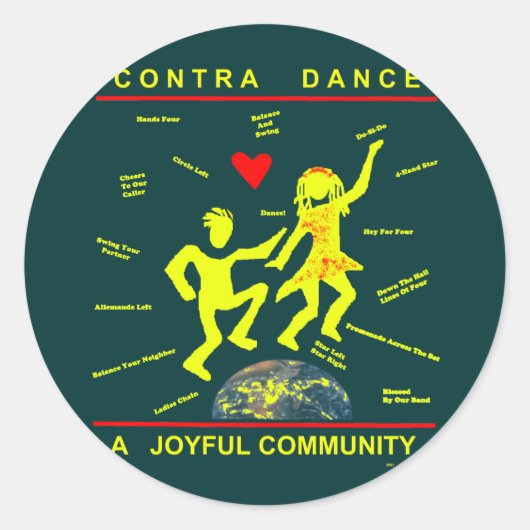 Sticker Rond Cadeaux de danse Contra (Devant)