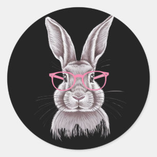 Sticker Rond Cadeaux de famille mignons Funny Bunny Pâques