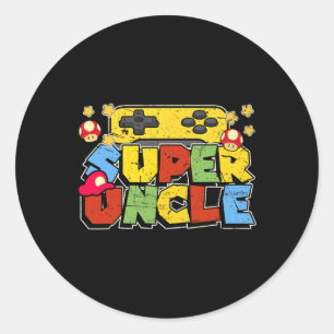 Sticker Rond Cadeaux de fête des pères drôles de super oncle po