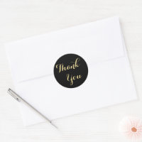 Cadeaux de fête élégants noirs faux or Merci