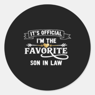 Sticker Rond Cadeaux de gendre préféré de son officiel pour