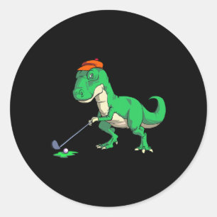Sticker Rond Cadeaux de golf de dinosaure T Rex drôles pour hom