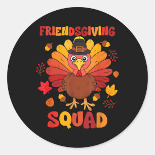 Sticker Rond Cadeaux de la fête d'Action de grâce de Friendsgiv