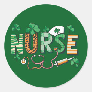 Sticker Rond Cadeaux de la journée de la vie d'infirmière Saint