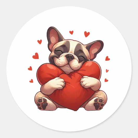 Sticker Rond Cadeaux de la Saint-Valentin Pitbull (Devant)