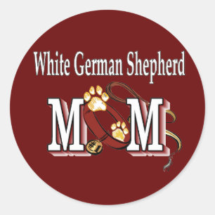Sticker Rond Cadeaux de maman berger allemand blanc