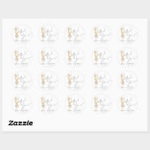 Sticker Rond Cadeaux de mariage Perles et Prosecco Remerciement (Feuille)