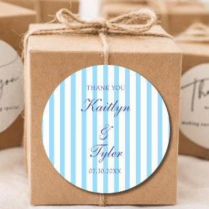 Sticker Rond Cadeaux de mariage personnalisés bleu clair pour l