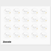 Sticker Rond Cadeaux de Mariage Remerciements Perles et Prosecc (Feuille)