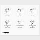 Sticker Rond Cadeaux de Merci Mariage classique moderne (Feuille)