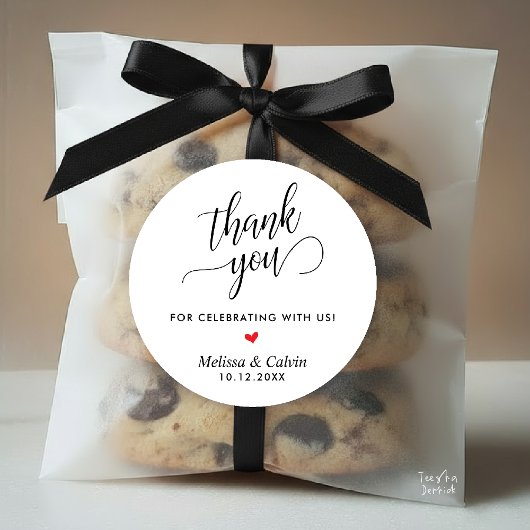 Sticker Rond Cadeaux de Merci Mariage classique moderne