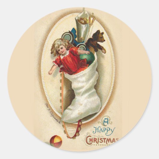 Sticker Rond Cadeaux de Noël (Devant)