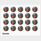 Sticker Rond Cadeaux de Noël Weimaraner (Feuille)