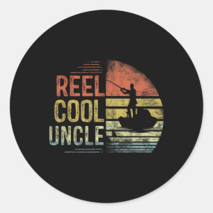 Sticker Rond Cadeaux de pêche Oncle vraiment cool Anniversaire