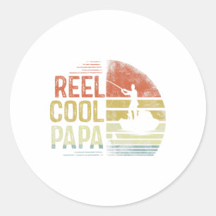 Sticker Rond Cadeaux de pêche Papa vraiment cool Anniversaire d