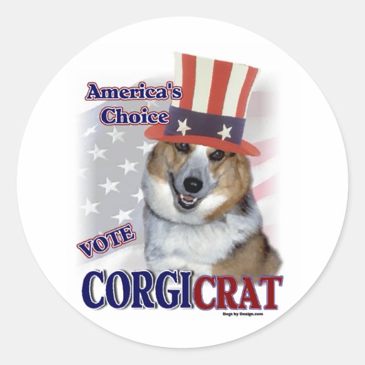 Sticker Rond Cadeaux de Pembroke Welsh Corgi (Devant)