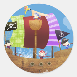 Sticker Rond cadeaux de pirates oh