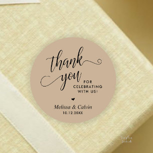 Sticker Rond Cadeaux de remerciement de mariage minimaliste mod