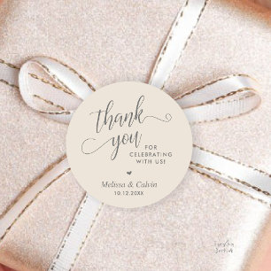 Sticker Rond Cadeaux de remerciement de mariage minimaliste mod