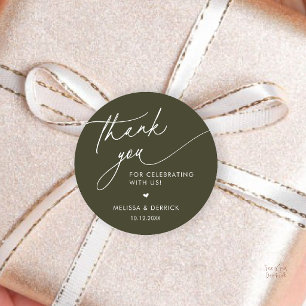 Sticker Rond Cadeaux de remerciement de mariage minimaliste mod