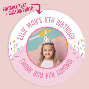 Sticker Rond Cadeaux de remerciement de photo personnalisée pou
