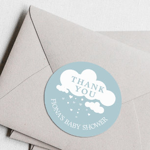 Sticker Rond Cadeaux de remerciement pour Baby Shower Nuages de