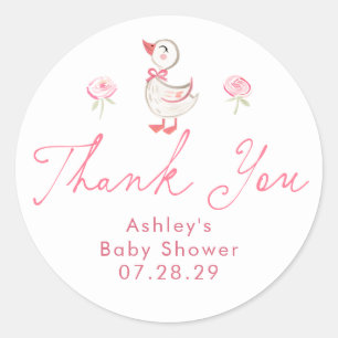 Sticker Rond Cadeaux de remerciement pour bébé fille Silly Goos