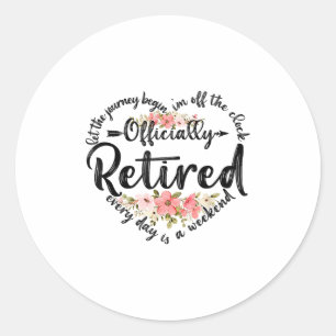 Sticker Rond Cadeaux De Retraite À La Retraite De Coeur Pour