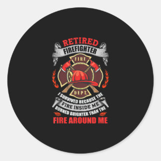 Sticker Rond Cadeaux De Retraite Des Pompiers Pour Hommes 2021