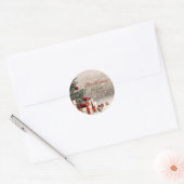 Sticker Rond Cadeaux de sapin de Noël Bokeh Joyeux Noël (Enveloppe)