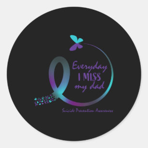 Sticker Rond Cadeaux de sensibilisation au suicide Papa Je Manq