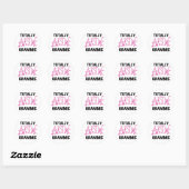 Sticker Rond Cadeaux de T-shirts rose Grammie absolument géniau (Feuille)