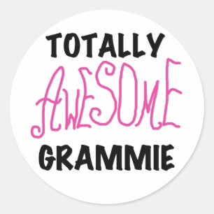 Sticker Rond Cadeaux de T-shirts rose Grammie absolument géniau
