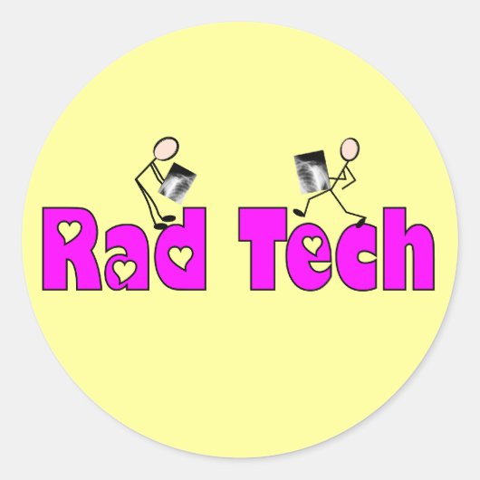 Sticker Rond Cadeaux de technicien en radiologie "Rad Tech" (Devant)