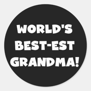 Sticker Rond Cadeaux de texte blanc de la meilleure grand-mère