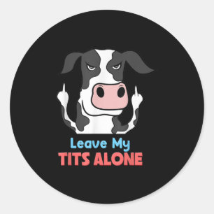 Sticker Rond Cadeaux de vache Amateurs de vaches mignons Propr