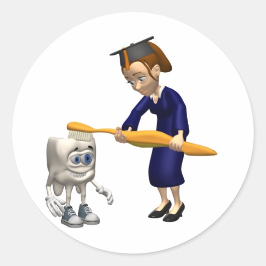 Sticker Rond Cadeaux d'hygiène dentaire ou de dentiste (Devant)