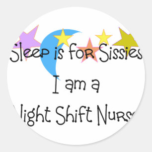 Sticker Rond Cadeaux d'infirmière de nuit