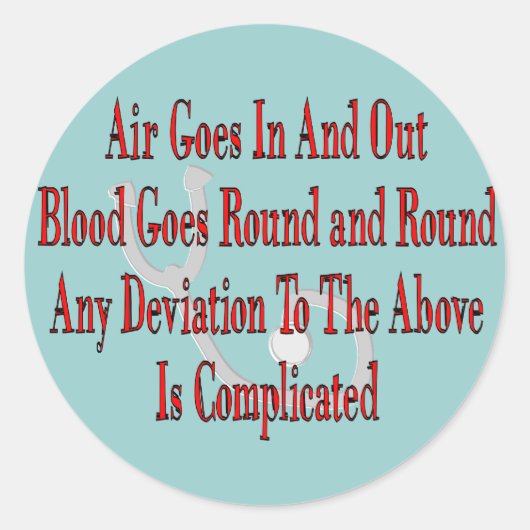 Sticker Rond Cadeaux d'infirmière/de thérapeute respiratoire (Devant)