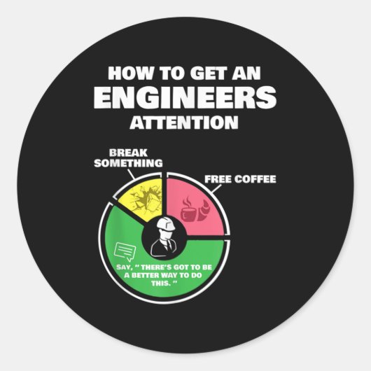 Sticker Rond Cadeaux d'ingénierie - Comment obtenir des ingénie (Devant)