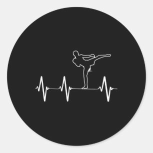 Sticker Rond Cadeaux drôles de kickboxing pour hommes et garçon