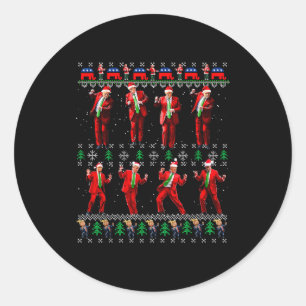Sticker Rond Cadeaux drôles de Noël Père Noël laid Trump Style