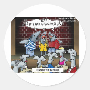 Sticker Rond Cadeaux drôles de T-shirts et Cartes des Chanteurs