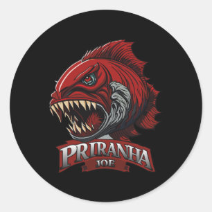 Sticker Rond Cadeaux drôles pour amateur de Piranha-joe Vêtemen