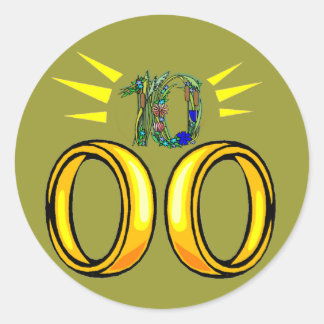 Sticker Rond Cadeaux du 10e anniversaire du Mariage